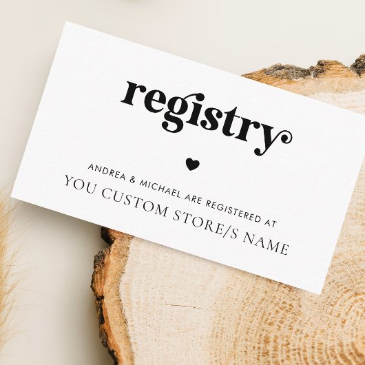 Moderne Retro Script Hart Minimalistische Cadeau R Informatiekaartje