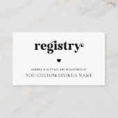 Moderne Retro Script Hart Minimalistische Cadeau R Informatiekaartje (Voorkant)