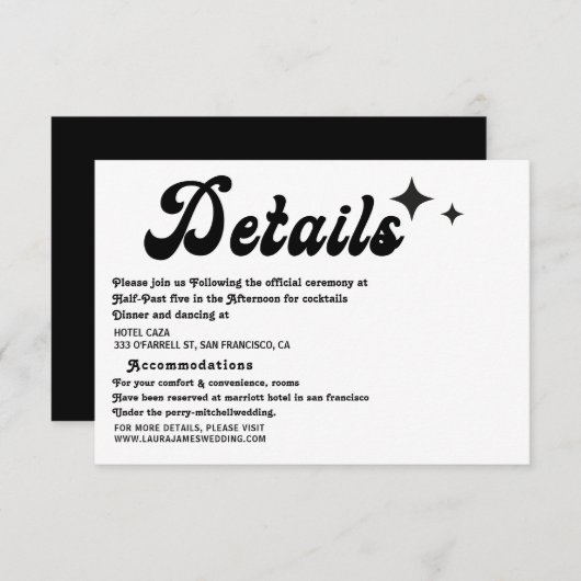 Moderne  retro script Wedding Enclosure RSVP Kaartje (Voorkant / Achterkant)