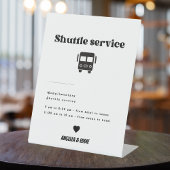 Moderne Retro Shuttle Service Trouwbord Reclamebord Met Voetstuk