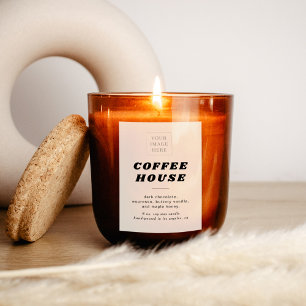 Moderne Retro Stijl Kaars Of Voedsel Label Voedselcontainer Etiket