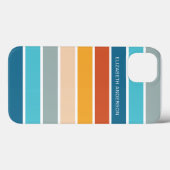 Moderne Retro Sunset Stripes gepersonaliseerd Case-Mate iPhone Case (Achterkant (horizontaal))