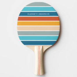 Moderne Retro Sunset Stripes gepersonaliseerd Tafeltennisbatje