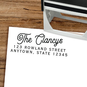 Moderne Retro Type Script Return-adres Zelfinktende Stempel