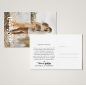 Moderne Retro Typografie 2-foto bruiloft Dank u Briefkaart