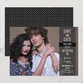 Moderne Retro Typografie Foto Bewaar de datum Save The Date (Voorkant / Achterkant)