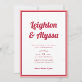 Moderne Retro Viva Magenta QR Code foto bruiloft Kaart (Voorkant)