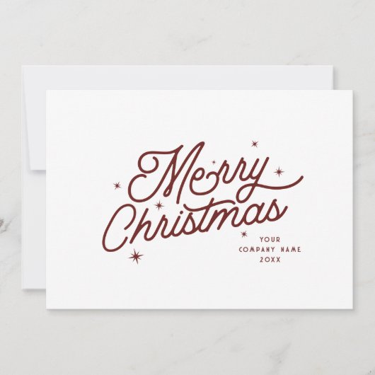 Moderne Retro Vrolijk Kerstfeest Bedrijfsnaam | Re Feestdagenkaart (Voorkant)