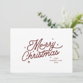 Moderne Retro Vrolijk Kerstfeest Bedrijfsnaam | Re Feestdagenkaart (Staand voorkant)