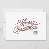 Moderne Retro Vrolijk Kerstfeest Zakelijke Logo | Feestdagenkaart (Voorkant)