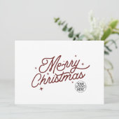 Moderne Retro Vrolijk Kerstfeest Zakelijke Logo | Feestdagenkaart (Staand voorkant)