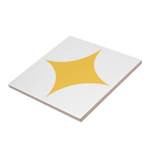 Moderne Retro Yellow Starburst midden eeuw Tegeltje