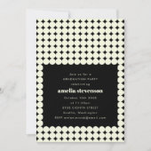 Moderne Retro Zwart Wit Stippen Afstudeerfeest Kaart (Voorkant)