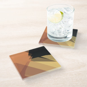 Moderne retrokleuren geometrisch #16 glazen onderzetter