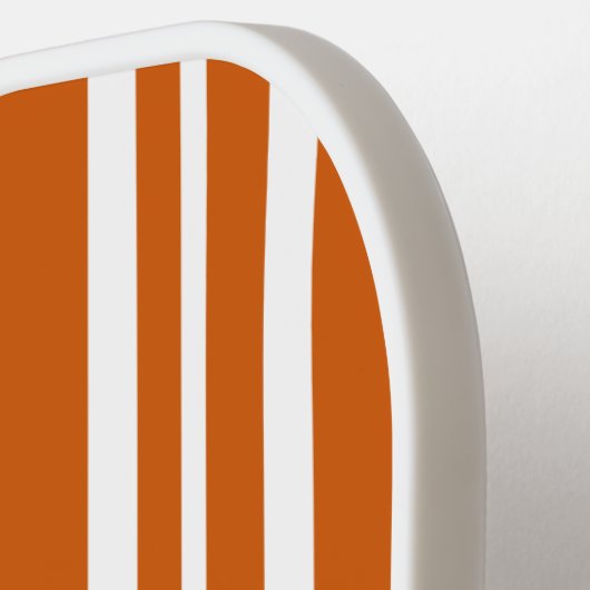 Moderne Retrowhite Stripes Sinaasappel Gepersonali Pickleball Paddle (Links Detail)