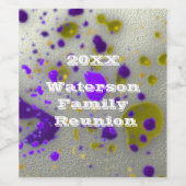 Moderne reunion Paint Splatter Event Wijn Etiket (Enkel label)