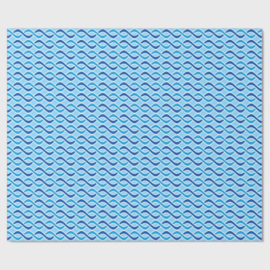 Moderne ribbons uit de middeleeuwen, kobalt & sky  cadeaupapier (Vlak)