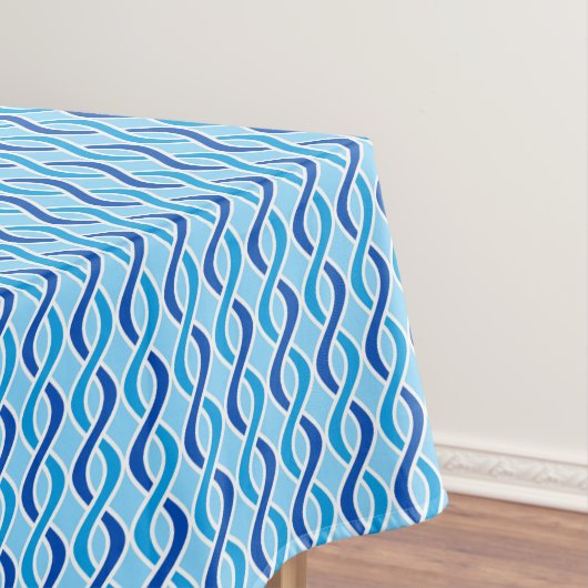 Moderne ribbons uit de middeleeuwen, kobalt & sky  tafelkleed (Voorbeeld)