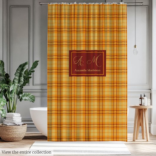 Moderne Rideau Tartan Chic de Luxe avec Nom Person
