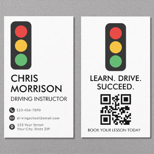 Moderne rij-instructeur QR-code Visitekaartje