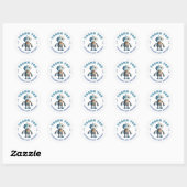 Moderne Robot Dank u Kinderen Verjaardag Ronde Sticker (Vel)