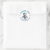 Moderne Robot Dank u Kinderen Verjaardag Ronde Sticker (Tas)