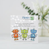 Moderne robots bots robot Birthday Party Kaart (Staand voorkant)