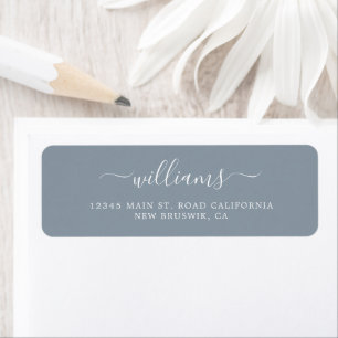 Moderne robuuste Blue Chic Calligraphy Script Retu Etiket
