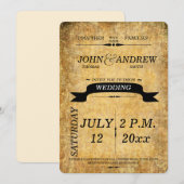 Moderne, Robuuste, Elegant Wedding Uitnodiging (Voorkant / Achterkant)