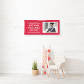 Moderne rode aangepaste eindexamenfoto spandoek (Insitu)