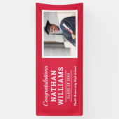 Moderne rode aangepaste eindexamenfoto spandoek (Verticaal)