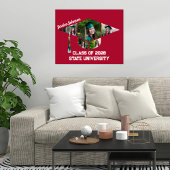 Moderne rode afstudeerdop Vorm Fotocollage Poster