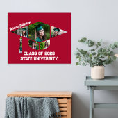 Moderne rode afstudeerdop Vorm Fotocollage Poster