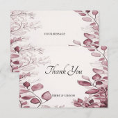 Moderne rode bladeren bedankje bedankkaart (Voorkant / Achterkant)