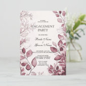 Moderne Rode Bladeren Betrokkenheid Kaart (Staand voorkant)