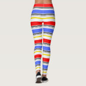 Moderne rode blauwe witte strepen leggings (Achterkant)