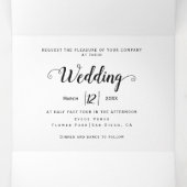 Moderne rode bloemen, typografie bloedige bruiloft drieluik uitnodiging (Binnenkant midden)