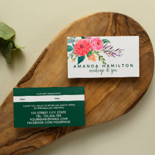 Moderne rode bloemen Waterverf Benoeming Afsprakenkaartje