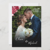 Moderne Rode Bourgogne save the date 4 foto collag Kaart (Achterkant)