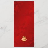 Moderne rode Chinese bruiloft Menu (Achterkant)