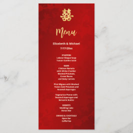 Moderne rode Chinese bruiloft Menu