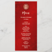 Moderne rode Chinese bruiloft Menu (Voorkant)