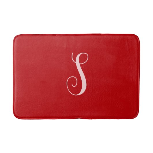 Moderne rode chique en stijlvolle aangepaste monog badmat (Voorkant)