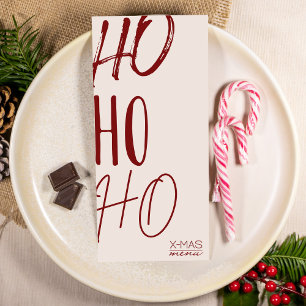 Moderne rode creme kerst menu kaart