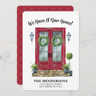 Moderne rode deur - Nieuwe startaankondiging Kaart