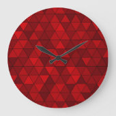 Moderne rode driehoeken geometrisch stijlvol grote klok (Voorkant)