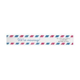 Moderne rode en blauwe luchtpost retour adreswrap