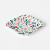 Moderne rode en groene kerstboom partij papieren bordje (Gebogen)