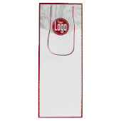 Moderne Rode en Witte Aangepaste Afbeelding & Aang Wijn Cadeautas (Voorkant)