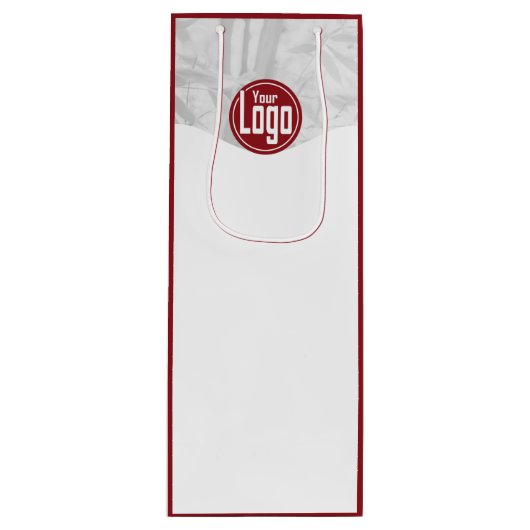 Moderne Rode en Witte Aangepaste Afbeelding & Aang Wijn Cadeautas (Voorkant)